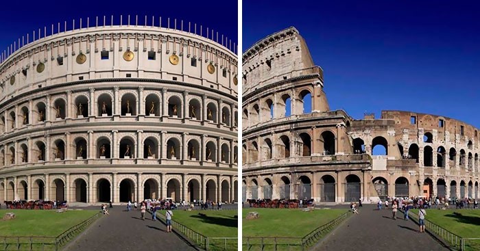 Oto jak te 11 słynnych starożytnych rzymskich struktur wyglądało w przeszłość vs. teraz!