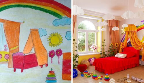 7 dzieci zostało poproszonych o rysowanie sypialni swoich marzeń, a oto, jak wyglądałyby w prawdziwym życiu!