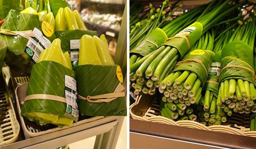 Azjatyckie supermarkety używają liści zamiast plastiku!