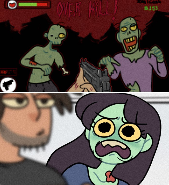 Oto zabawne komiksy, które pokazują, co by było, gdyby wilkołak spotykał się z zombie!