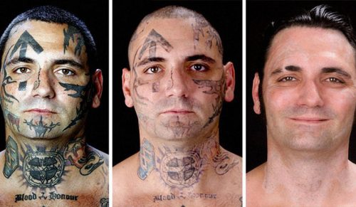 Były skinhead usunął swoje rasistowskie tatuaże po zostaniu tatą!