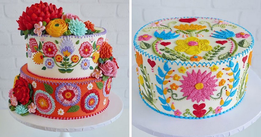 Te ciasta autorstwa Leslie Vigil wyglądają, jakby zostały ozdobione igłą i nitką!