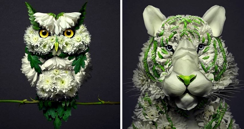 Artysta zamienia kwiaty w rzeźby zwierząt, a wyniki są jak żywe cuda!
