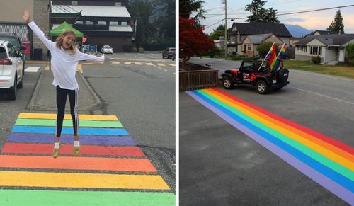 Rada w kanadyjskim mieście odrzuciła propozycję tęczowych przejść dla pieszych, ale obywatele znaleźli lukę i namalowali 16 z nich!