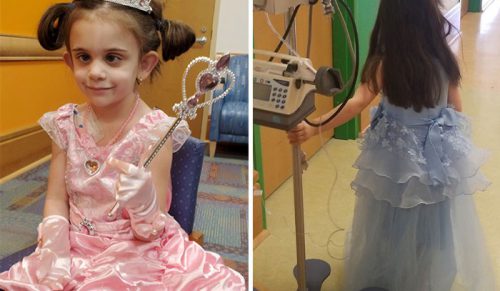 5-letnia dziewczynka zakłada różne sukienki księżniczek na zabiegi chemioterapii!