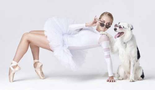 Tancerki baletowe i psy pozują razem na sesji zdjęciowej, a rezultat sprawi, że się uśmiechniesz!