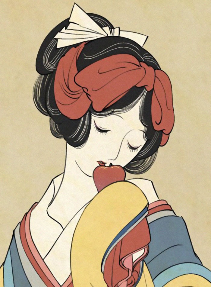 Artysta rysuje księżniczki z Disneya i Czarodziejkę z Księżyca w unikalnym stylu, który wygląda jak tradycyjne japońskie grafiki!