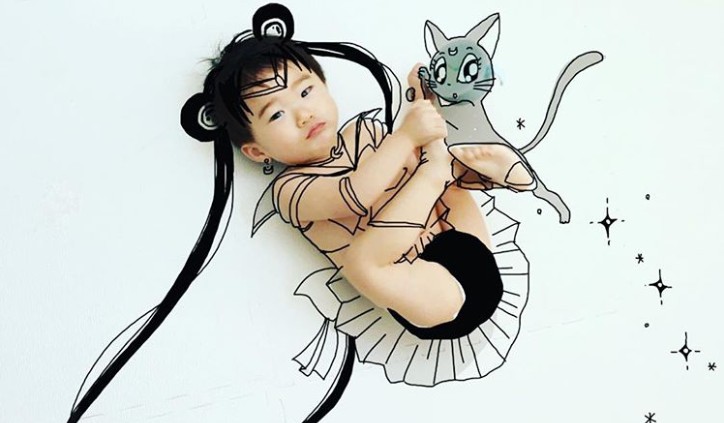 Mama z Japonii przekształca zdjęcia swoich dzieci w postaci z anime i horrorów!