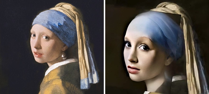 Artysta generuje realistyczne ludzkie twarze z 7 słynnych obrazów!