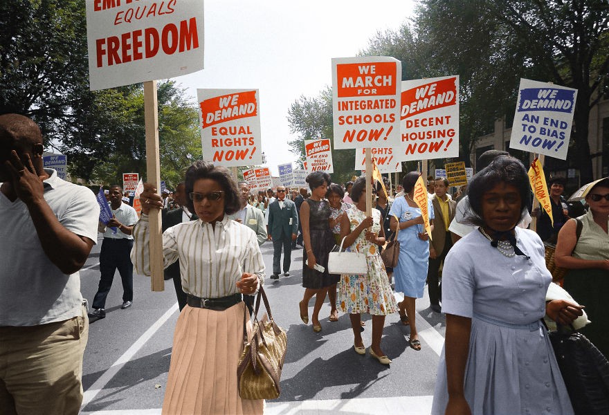 Oto 20 koloryzowanych zdjęć z ruchu na rzecz praw obywatelskich z 1963 roku!
