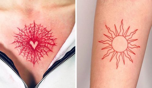 20 tatuaży z czerwonym atramentem, które pokazują, że pojawił się nowy trend!