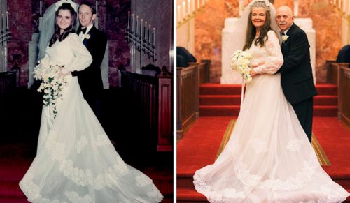 Kiedyś i dziś: para odtwarza 12 zdjęć ślubnych po 50 latach małżeństwa!