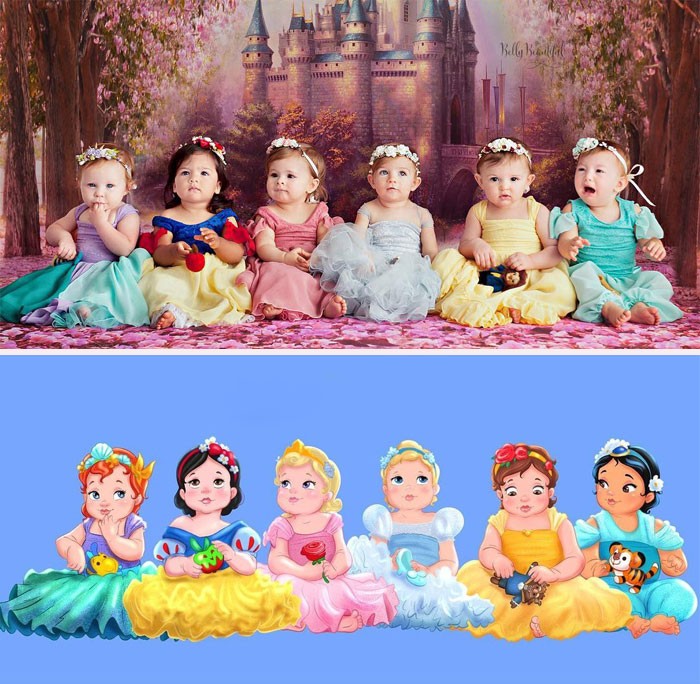 Artysta zainspirowany sesją zdjęciową noworodka, wyobraził sobie, jak bohaterowie Disneya wyglądaliby jako dzieci!