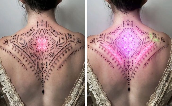 Artysta tworzy animowane tatuaże za pomocą neonów i jest to prawdziwie innowacyjne zdobienie ciała!