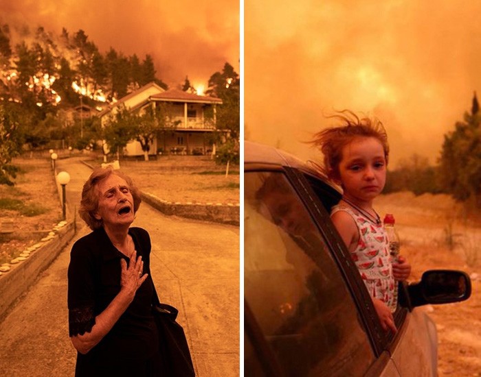 Ludzie publikują 14 wstrząsających zdjęć z pożarów lasów w Evia w Grecji!