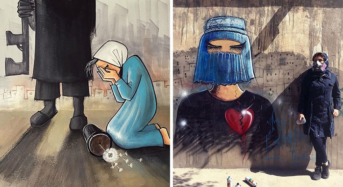 30 łamiących serce prac afgańskiej ulicznej artystki!