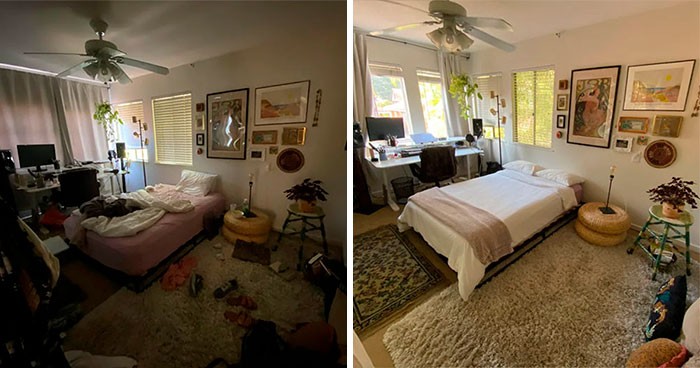 Ludzie udostępniają 30 satysfakcjonujących zdjęć „przed i po” sprzątaniu!