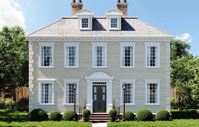 Projektanci wizualizują ten sam amerykański dom w 10 różnych stylach z ostatnich pięciu stuleci!