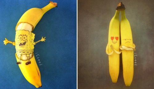 Artysta znalazł sposób na wyrażenie swojej miłości do życia za pomocą bananów!