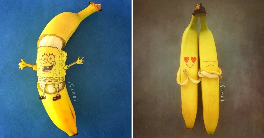 Artysta znalazł sposób na wyrażenie swojej miłości do życia za pomocą bananów!