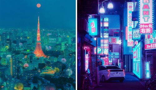 Fotograf spełnił swoje marzenie i pojechał do Japonii, aby uchwycić surrealistyczne miasto Tokio nocą!