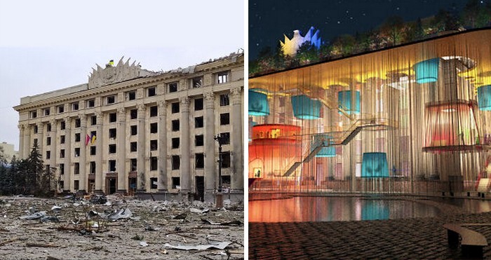 Oto konkurs plastyczny, w którym ludzie tworzyli projekty budynków, które zostały zniszczone przez wojnę w Ukrainie!