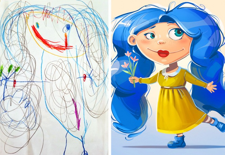 Oto co się dzieje, gdy profesjonalni artyści odtwarzają oryginalne rysunki dzieci!
