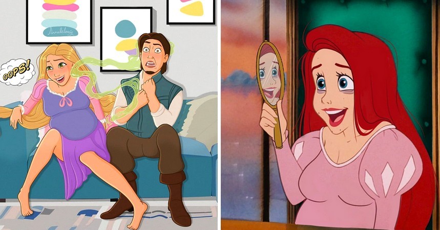 Artystka dzieli się swoją ciążą i macierzyństwem tworząc ilustracje księżniczek Disneya!