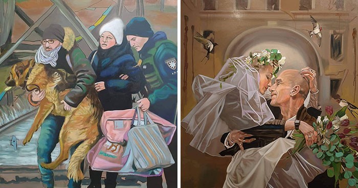 Artystka spędziła ponad 500 godzin, aby uchwycić cierpienie Ukrainy na swoich obrazach!