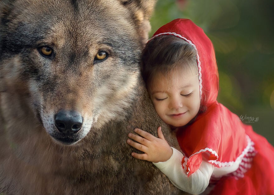 Artystka tworzy magiczne zdjęcia dzieci z dzikimi zwierzętami za pomocą Photoshopa!