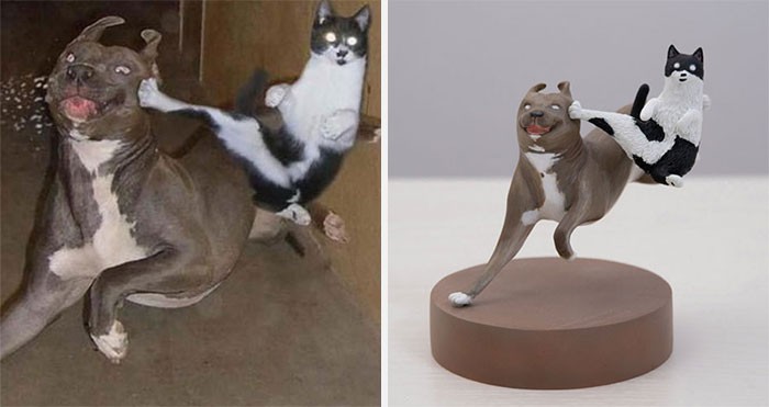 Japoński artysta zamienia kultowe memy o zwierzętach w rzeźby!