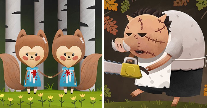 Zainspirowany horrorami i ilustracjami z książek dla dzieci, ten artysta stworzył fikcyjne postacie z lasu!