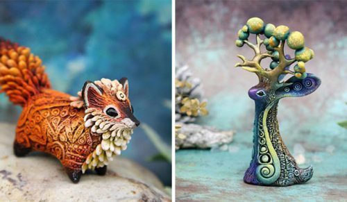 Artystka tworzy fantastycznie wyglądające zwierzęta z aksamitnej gliny i żywicy odlewniczej!