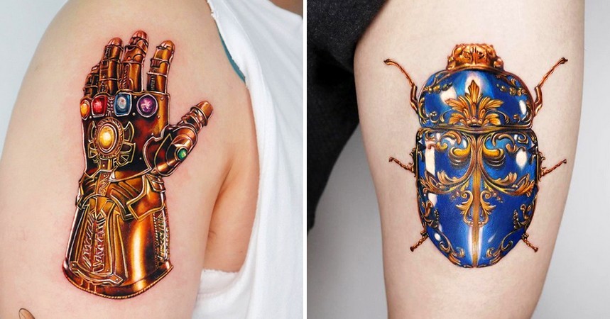 Artysta dodaje trochę złota i blasku do tatuaży i zamienia je w dzieła sztuki!