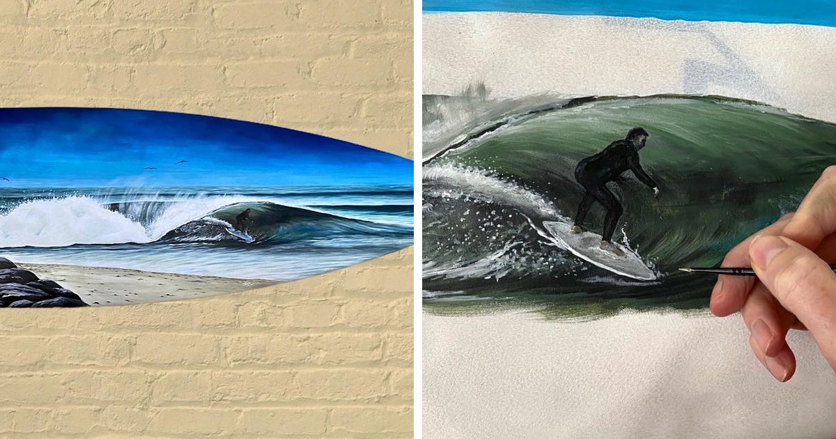 Artystka ratuje stare deski surfingowe i nadaje im drugie życie jako dzieła sztuki!