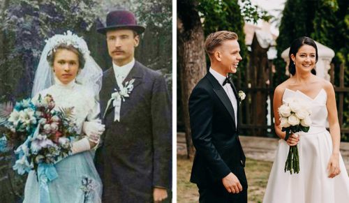 14 porównań zdjęć nowożeńców z całego świata 100 lat temu i teraz!
