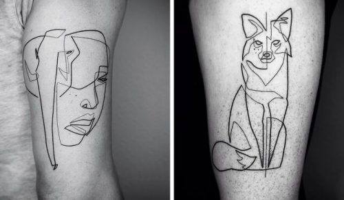 Ten artysta tworzy urzekające tatuaże za pomocą jednej linii!