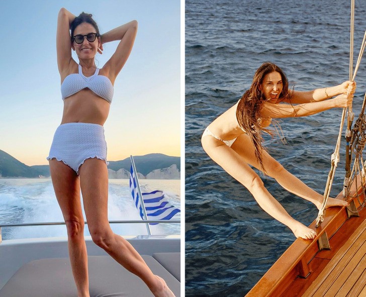 60-letnia Demi Moore pokazuje się w bikini i ujawnia, jak zapobiega tykaniu zegara!