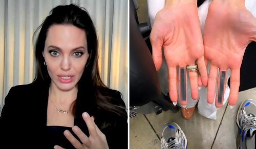 Angelina Jolie tatuuje sobie środkowe palce, a fani spekulują, czy jest to wymierzone w Brada Pitta!