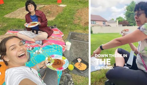 Mama otrzymała hejt w Internecie za zorganizowanie rodzinnego pikniku na grobie męża!