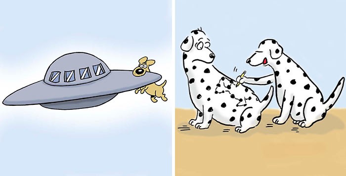 Artysta stworzył humorystyczne, jednopanelowe komiksy o psach, aby rozjaśnić twój dzień!
