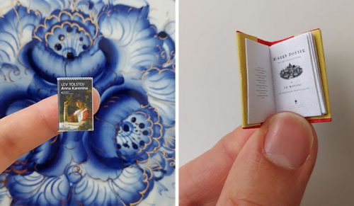 Artystka tworzy małe książeczki wielkości paznokcia, oparte na klasyce i nie tylko!