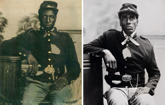 6 porównań portretów czarnoskórych bohaterów wojny i ich bezpośrednich potomków!