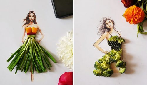 Artystka tworzy wyjątkowe sukienki z roślin strączkowych, owoców i warzyw!