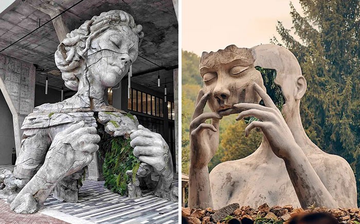 Artysta tworzy gigantyczne rzeźby przypominające świat snów!