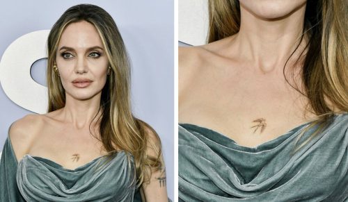 Angelina Jolie debiutuje na czerwonym dywanie z nowym tatuażem na klatce piersiowej!