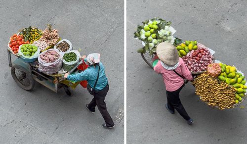 Hanoi z góry: lotnicze portrety sprzedawców owoców!