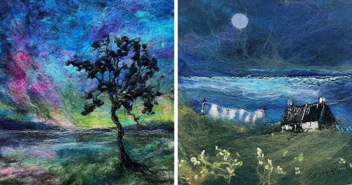 30 niesamowite dzieła sztuki przedstawiające różne krajobrazy filcowane przez tego artystę!