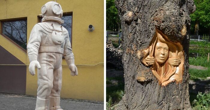 Ten artysta posługujący się piłą łańcuchową przekształca zapomniane drzewa w dzieła sztuki!