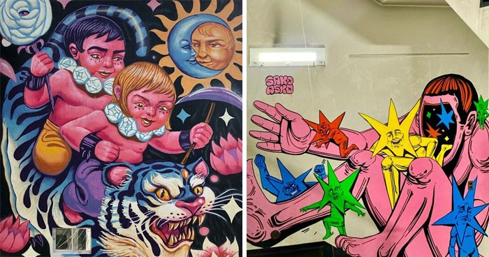 „SakoAsko” namalował 23 murale, które eksplorują ludzkie wybory poprzez surrealistyczną sztukę!